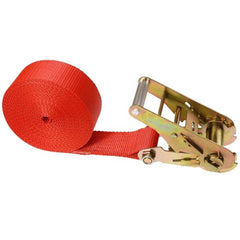 US Cargo Control - Slings & Tiedowns (Load-Rated); Type: Ratchet Tie Down ; Length (Feet): 10 ; Basket Capacity (Lb.): 3333 ; Material: Polyester ; Color: Red - Exact Tooling