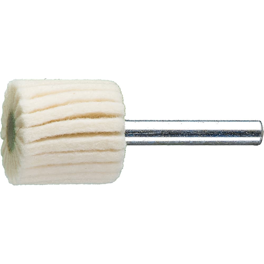 PFERD - Mounted Flap Wheels; Abrasive Type: Coated ; Outside Diameter (Inch): 1 ; Face Width (Inch): 1 ; Abrasive Material: Felt ; Grade: Soft ; Mounting Type: 1/4" Shank - Exact Tooling