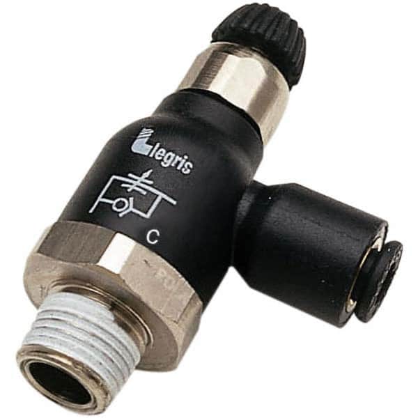Legris - Speed & Flow Control Valves Valve Type: Compact Meter Out Flow Control Male Thread Size: 1/2 NPT - Exact Tooling
