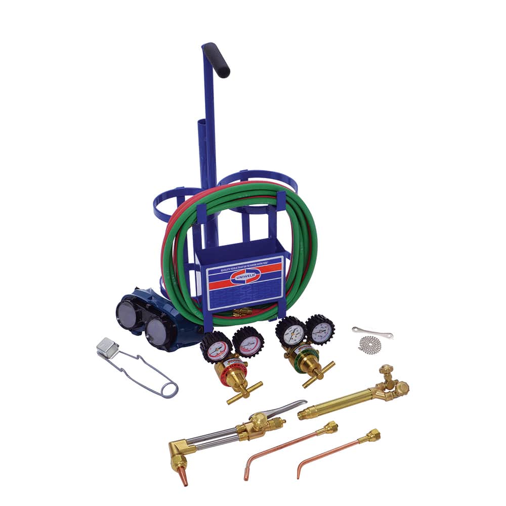 Made in USA - Oxygen/Acetylene Torch Kits; Type: Oxyacetylene; Hydrogen; MAP//Pro; Propane; Natural Gas ; Maximum Cutting: 2 (Inch); Welding Capacity: 1-1/4 (Inch); Maximum Heating Capacity: 5600?F ; Contents: Welding Handle WH550; Cutting Attachment CA5 - Exact Tooling