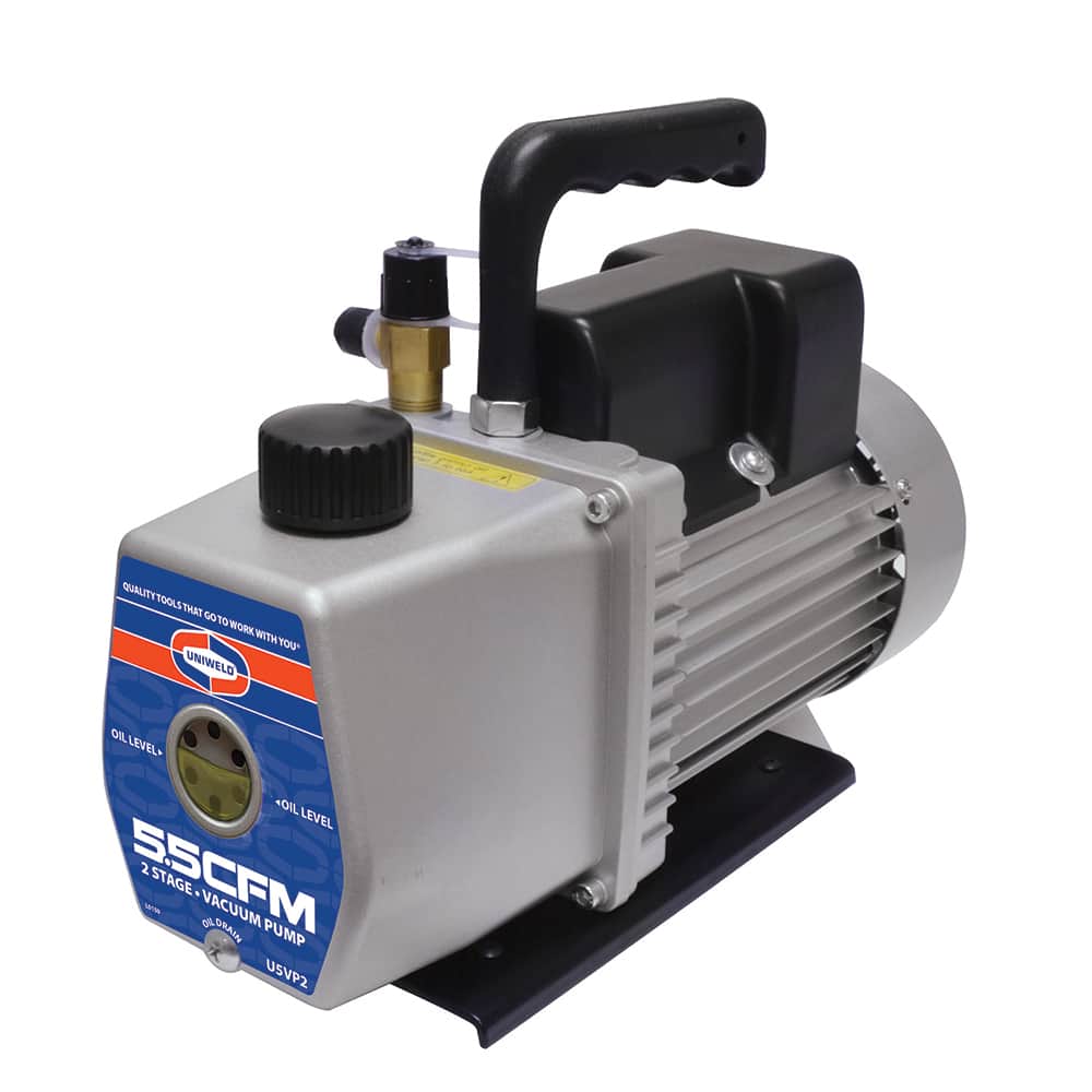Value Collection - Rotary Vane-Type Vacuum Pumps; Horsepower: 1/2 ; Voltage: 100-110/200-240; 100-115/208-230 ; Cubic Feet per Minute: 5.50 ; Length (Decimal Inch): 12.5000 ; Width (Decimal Inch): 4.0000 ; Height (Inch): 9.5 - Exact Tooling