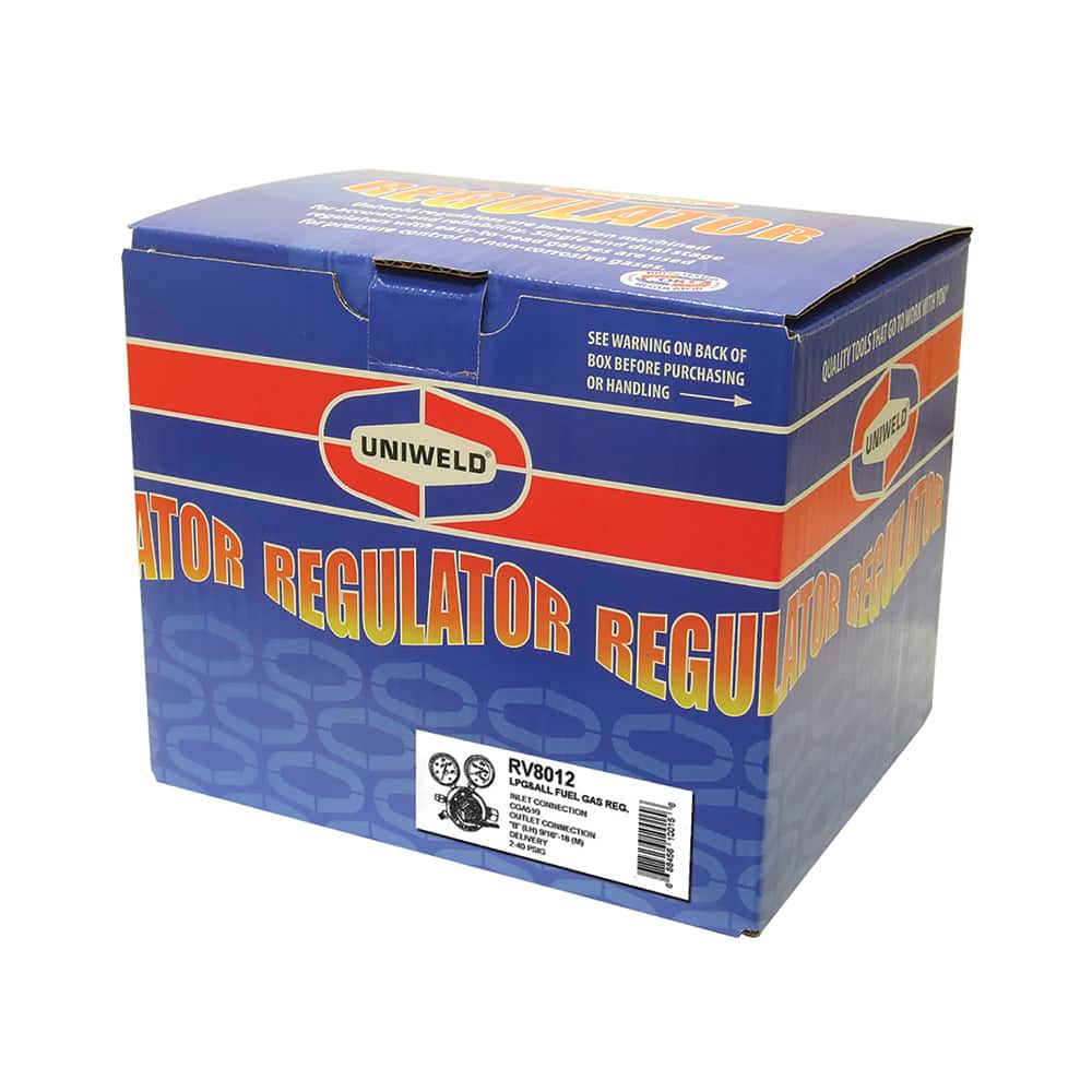Made in USA - Welding Regulators; Gas Type: LPG; LP Gas; Fuel Gases ; CGA Inlet Connection: 510 ; Fitting Type: Female ; Maximum Pressure (psi): 400.00 ; Thread Size: B18 ; Rotation: Clockwise - Exact Tooling