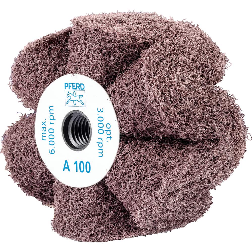 PFERD - Unmounted Flap Wheels; Abrasive Type: Non-Woven ; Outside Diameter (Inch): 4 ; Face Width (Inch): 2 ; Center Hole Thread Size: 5/8-11 ; Abrasive Material: Aluminum Oxide ; Grit: 100 - Exact Tooling