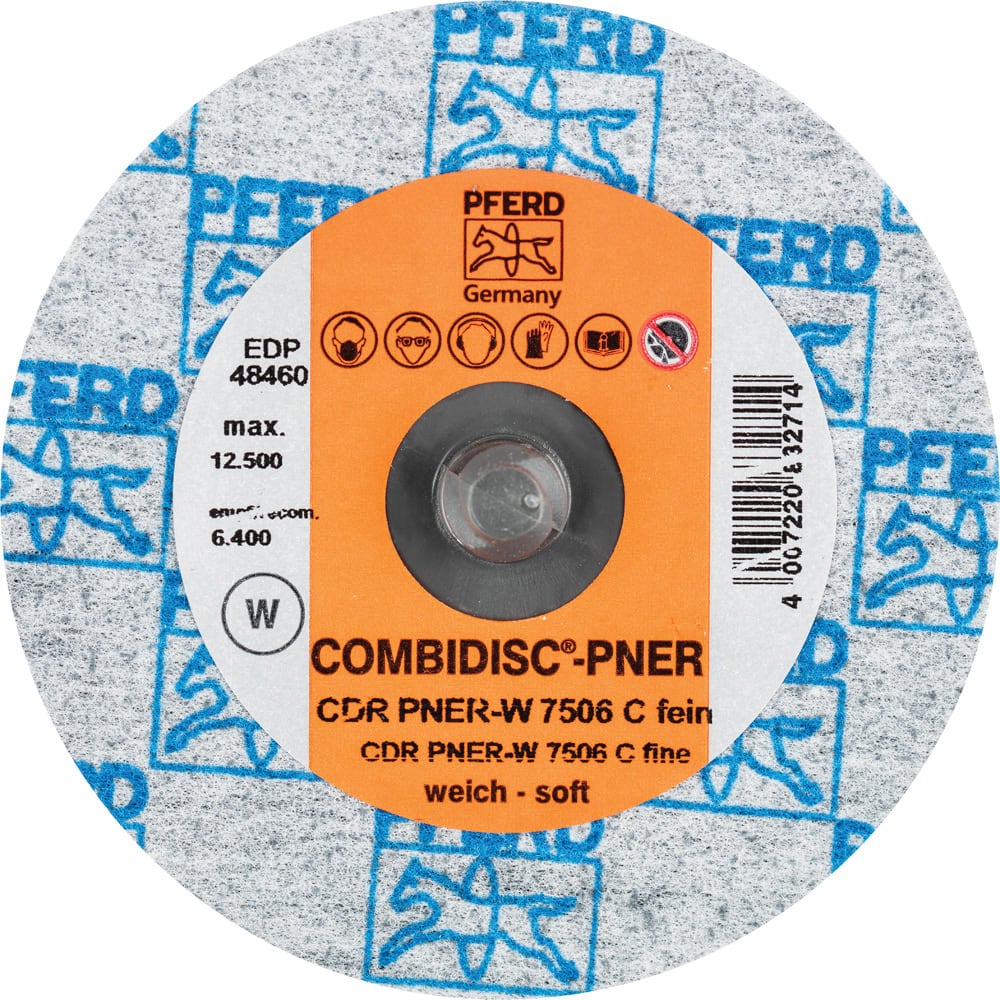 PFERD - Quick Change Discs; Disc Diameter (Inch): 3 ; Attaching System: Quick Change Type CDR ; Abrasive Type: Non-Woven ; Abrasive Material: Silicon Carbide ; Grade: Fine ; Backing Material: Cloth - Exact Tooling
