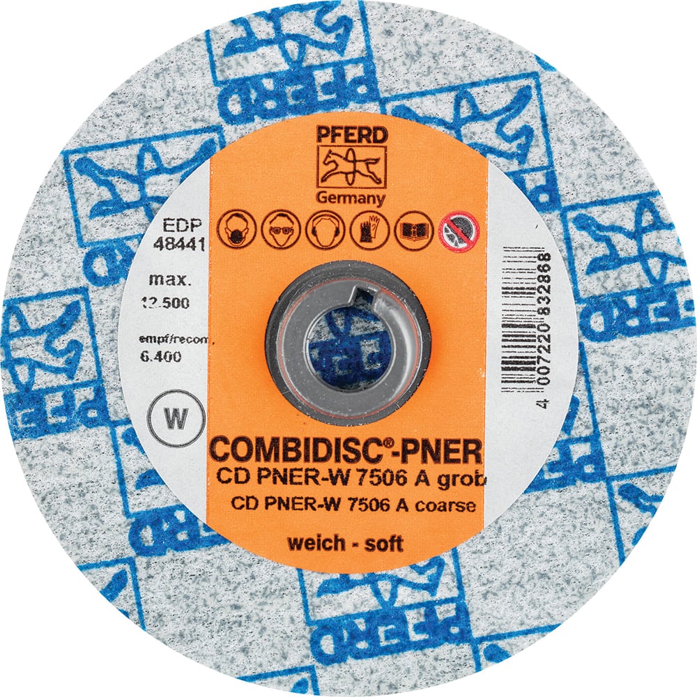 PFERD - Quick Change Discs; Disc Diameter (Inch): 3 ; Attaching System: Quick Change Type CD ; Abrasive Type: Non-Woven ; Abrasive Material: Aluminum Oxide ; Grade: Coarse ; Backing Material: Cloth - Exact Tooling