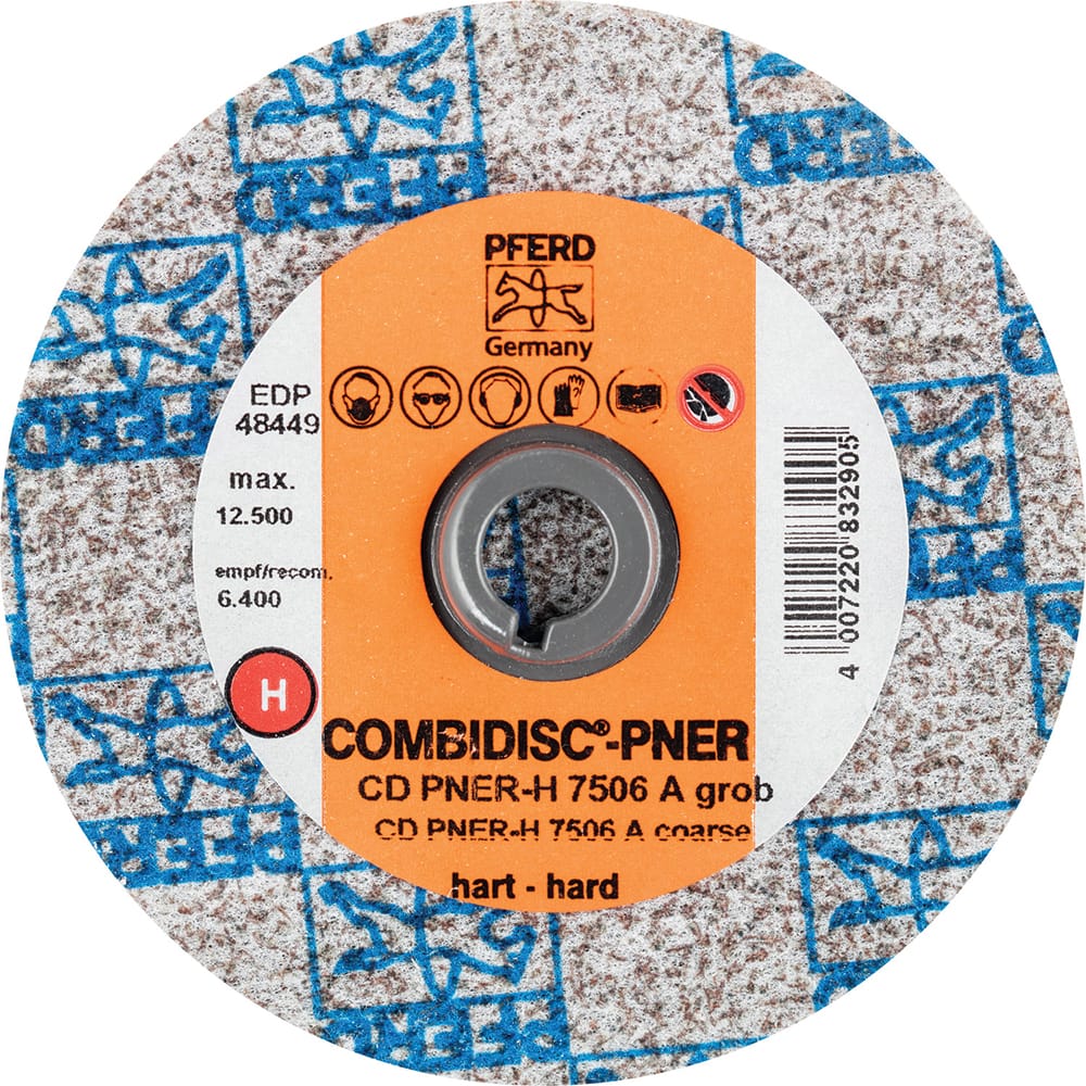 PFERD - Quick Change Discs; Disc Diameter (Inch): 3 ; Attaching System: Quick Change Type CD ; Abrasive Type: Non-Woven ; Abrasive Material: Aluminum Oxide ; Grade: Coarse ; Backing Material: Cloth - Exact Tooling