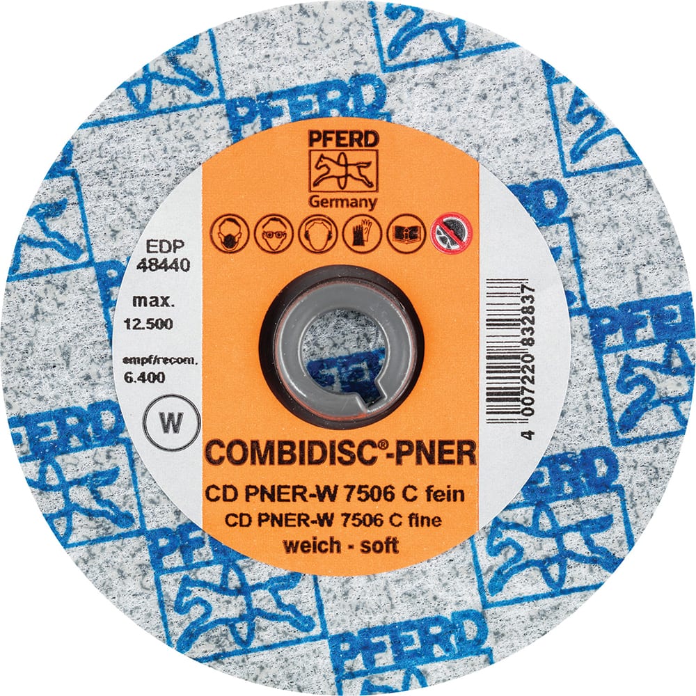 PFERD - Quick Change Discs; Disc Diameter (Inch): 3 ; Attaching System: Quick Change Type CD ; Abrasive Type: Non-Woven ; Abrasive Material: Silicon Carbide ; Grade: Fine ; Backing Material: Cloth - Exact Tooling