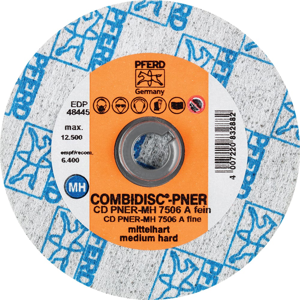 PFERD - Quick Change Discs; Disc Diameter (Inch): 3 ; Attaching System: Quick Change Type CD ; Abrasive Type: Non-Woven ; Abrasive Material: Aluminum Oxide ; Grade: Fine ; Backing Material: Cloth - Exact Tooling