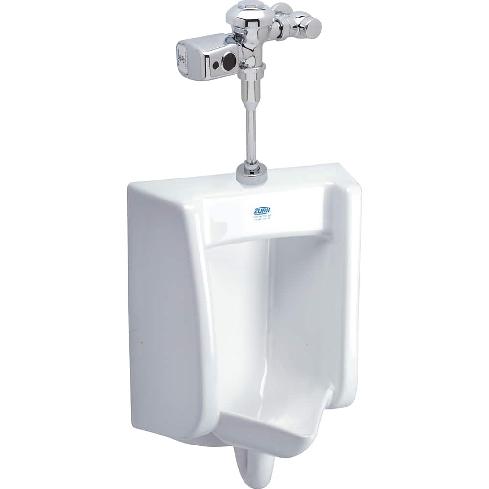 Zurn - Urinals & Accessories; Type: Top Spud Urinal ; Color: White ; Gallons Per Flush: 0.125 ; Litres Per Flush: 0.5 ; Height (Inch): 25-5/8 ; Width (Inch): 18.4375 - Exact Tooling