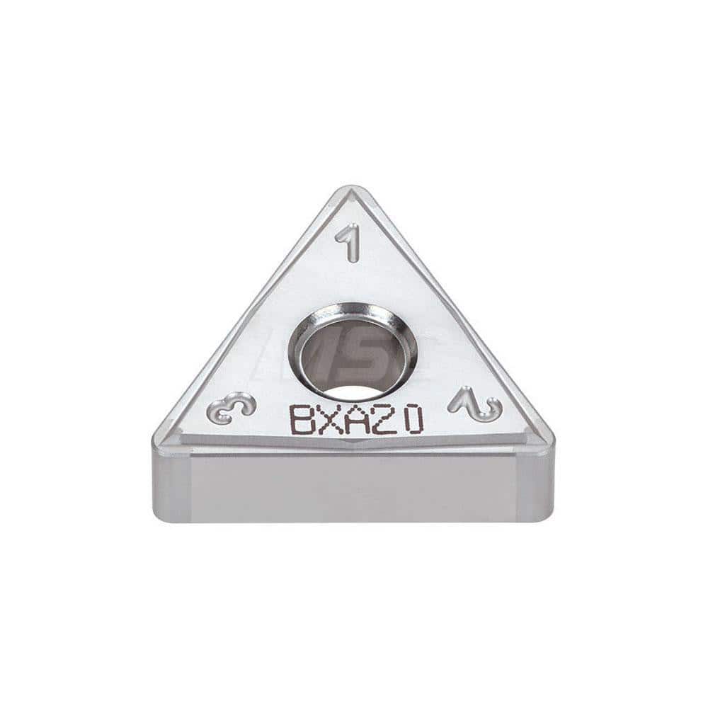 Turning Insert:  6QS-TNGG332-HM BXA20,  Polycrystalline Cubic Boron Nitride Coated Finish,  Neutral,  3/8″ Inscribed Circle,  0.0315″ Corner Radius,  60.0 ° N/A Triangle,  Series  TNGG