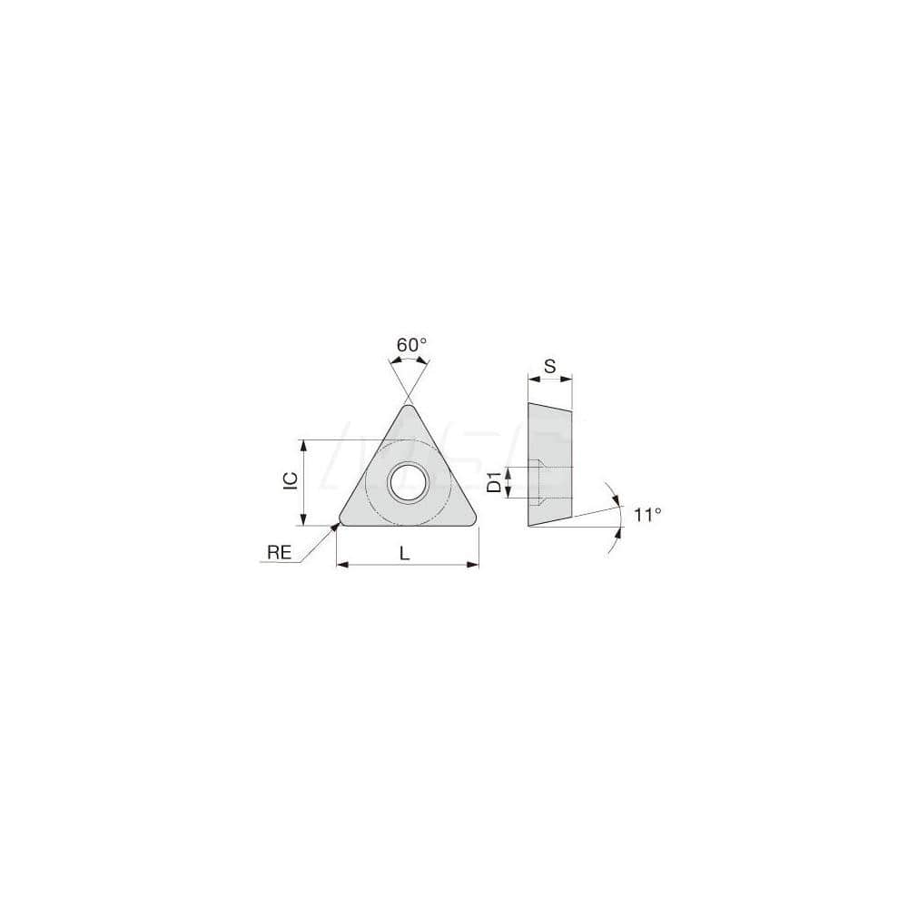 Turning Insert:  TPMT732PS T6120,  Solid Carbide TiCN & TiN Finish,  Neutral,  0.0310″ Corner Radius,  60.0 ° N/A Triangle,  Series  TPMT