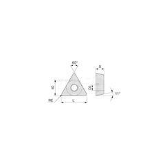 Turning Insert:  TPMT732PM AH6225,  Solid Carbide TiAlN & TiCN Finish,  Neutral,  0.0310″ Corner Radius,  60.0 ° N/A Triangle,  Series  TPMT