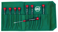 8 Piece - Precision Slotted Screwdriver Set - #26093 - Includes: .8 - 4.0mm PicoFinish - Canvas Pouch - Exact Tooling