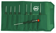 8 Piece - .028 - 1/8" - Precision Hex Inch Screwdriver Set In Canvas Pouch - Exact Tooling