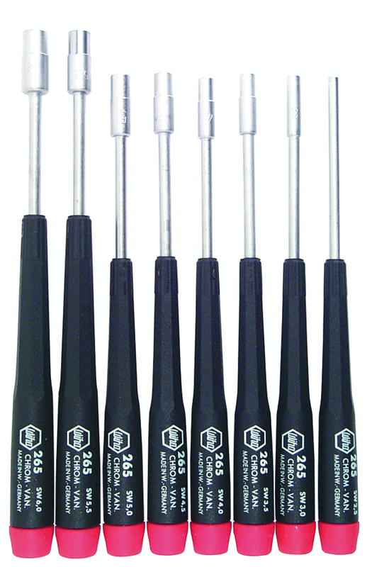 8 Piece - 2.5mm - 6.0mm - Precision Metric Nut Driver Set - Exact Tooling