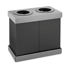 Alpine Industries - Trash Cans & Recycling Containers; Type: Recycling Center ; Container Shape: Round ; Container Size: 28 gal ; Container Graphics: None ; Color: Black ; Finish: Smooth - Exact Tooling