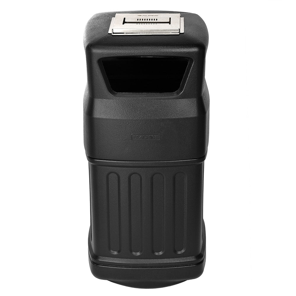 Alpine Industries - Trash Cans & Recycling Containers; Type: Trash Can ; Container Shape: Round ; Container Size: 16 Gal. ; Container Graphics: None ; Color: Black ; Finish: Smooth - Exact Tooling