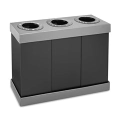 Alpine Industries - Trash Cans & Recycling Containers; Type: Recycling Center ; Container Shape: Rectangle ; Container Size: 28 gal ; Container Graphics: None ; Color: Black ; Finish: Black - Exact Tooling