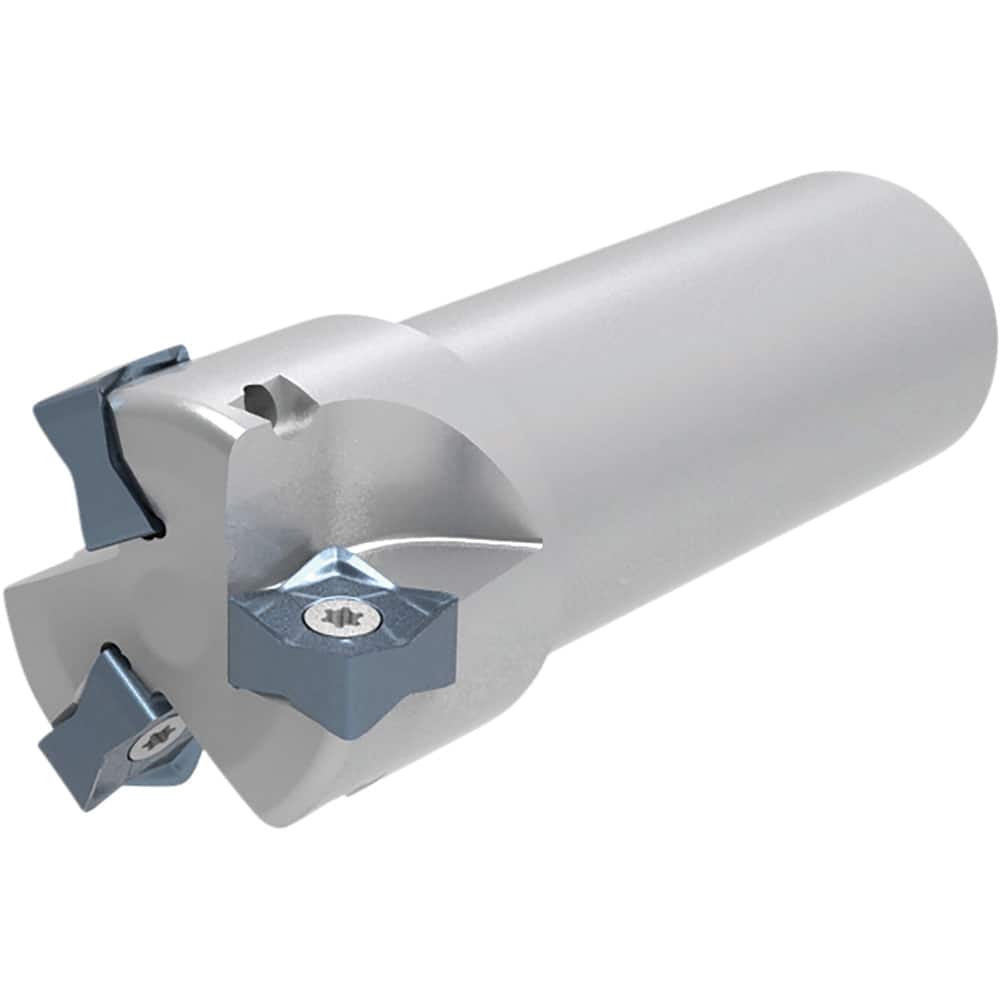 Kyocera - 88° Lead Angle, 40mm to 42mm Cut Diam, 32mm Shank Diam, Indexable & Chamfer End Mill - Exact Tooling