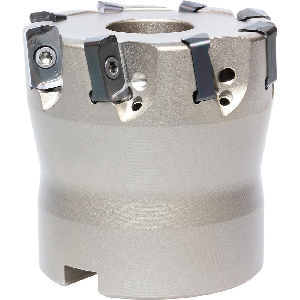 Kyocera - Indexable High-Feed Face Mills; Cutting Diameter (Decimal Inch): 1.1850 ; Maximum Depth of Cut (mm): 1.00 ; Arbor Hole Diameter (Decimal Inch): 0.5000 ; Overall Height (Decimal Inch): 1.5750 ; Series: MFH ; Cutter Style: MFH - Exact Tooling