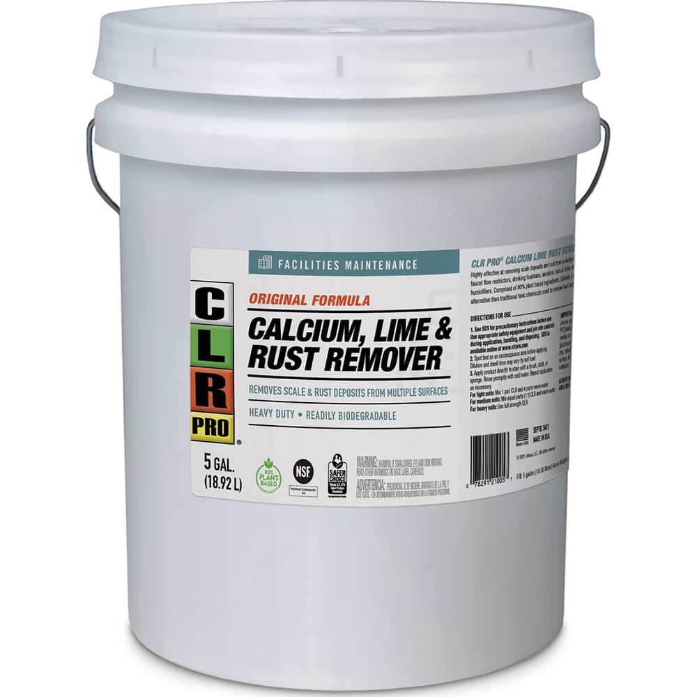 CLR Pro - All-Purpose Cleaners & Degreasers; Type: Calcium, Lime & Rust Remover; Cleaner/Degreaser ; Container Type: Pail ; Container Size: 5 Gal ; Scent: Acidic; Slight ; Form: Liquid; Liquid Concentrate ; Material Application: Automotive; Bathrooms; Br - Exact Tooling