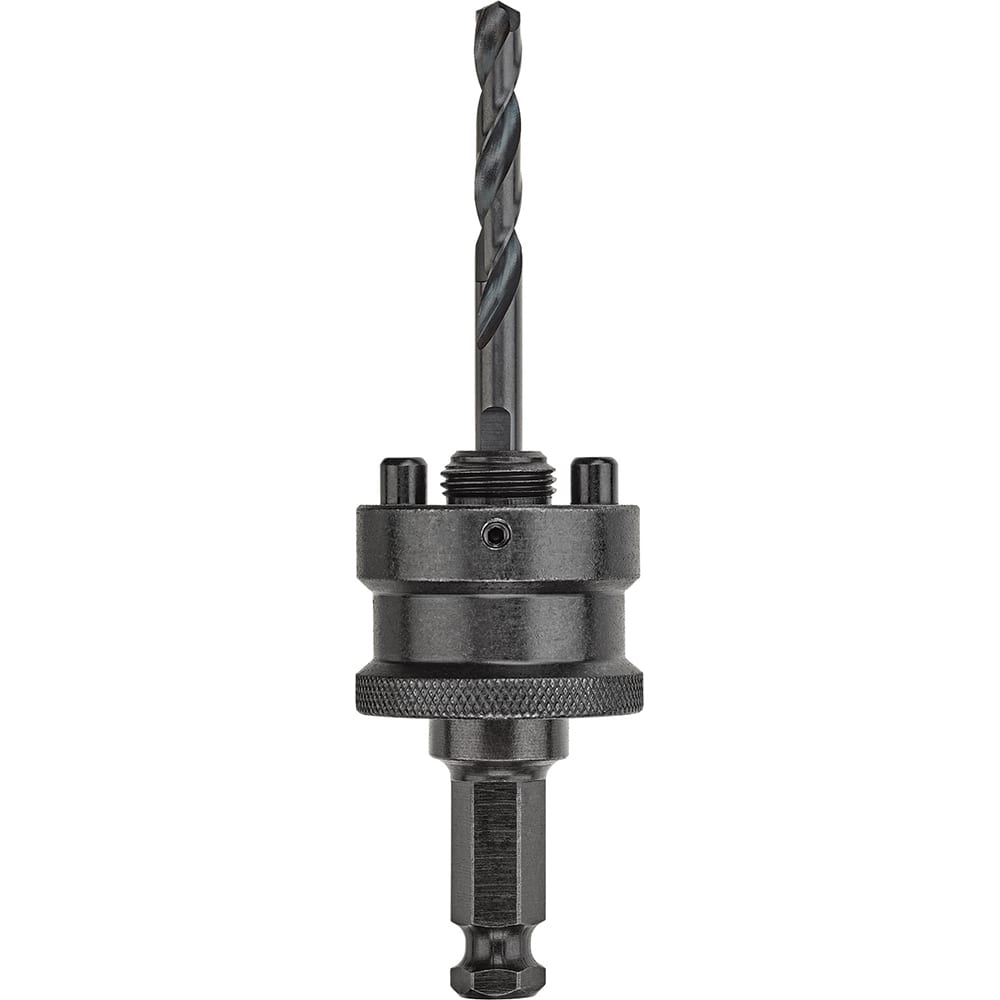 DeWALT - Hole-Cutting Tool Arbors; Tool Compatibility: Hole Saws ; Minimum Tool Diameter Compatibility (Inch): 9/16 ; Maximum Tool Diameter Compatibility (Inch): 1-3/16 ; Shank Type: Hex ; Shank Cross-Section Shape: Hex ; Integral Pilot Type: None - Exact Tooling
