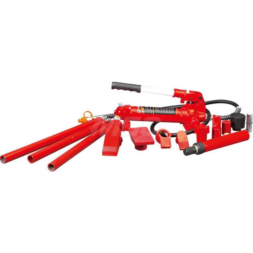 Big Red - Manual Pump & Cylinder Sets; Load Capacity (Ton): 4 Tons ; Includes: 20-7/8", 17-3/4", 9-3/4", 6-1/4", & 4-1/2" Extension Tubes w/Snap-Lock Design - Exact Tooling
