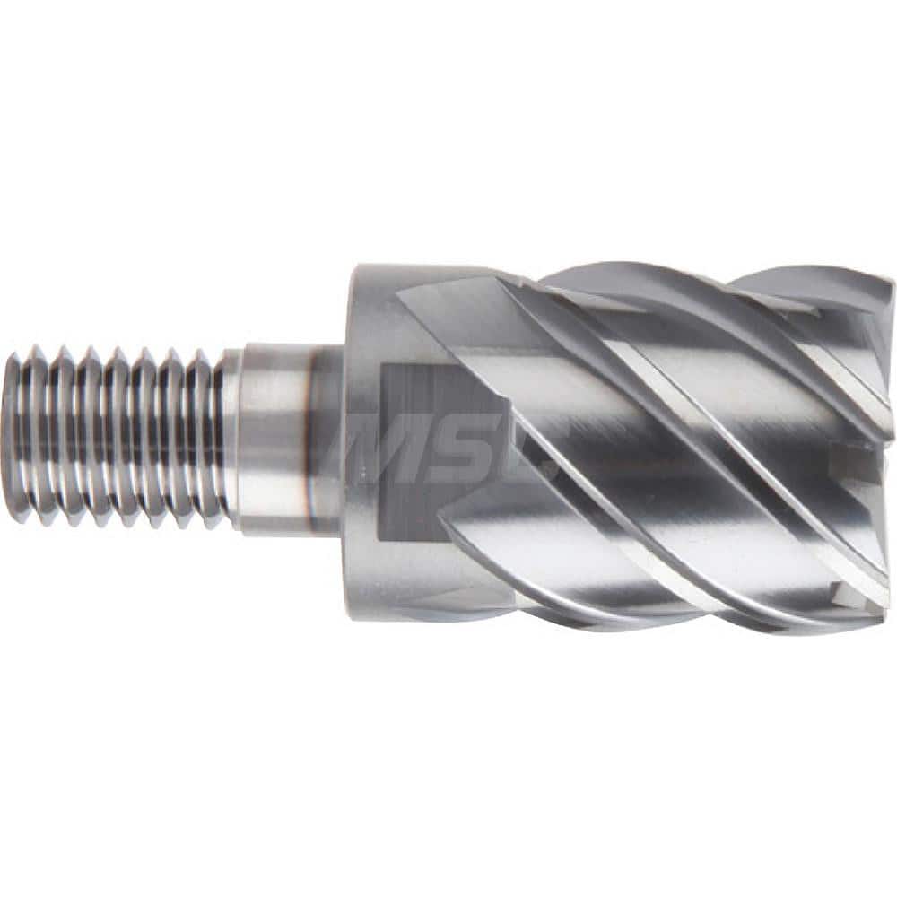 YG-1 - Square End Mill Heads; Mill Diameter (Inch): 1/2 ; Mill Diameter (Decimal Inch): 0.5000 ; Number of Flutes: 6 ; Length of Cut (Inch): 1/2 ; Length of Cut (Decimal Inch): 0.5000 ; Connection Type: M6 - Exact Tooling