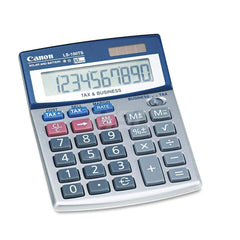 Canon - Calculators; Type: Portable Calculator ; Type of Power: Battery; Solar ; Display Type: 10-Digit LCD ; Color: Blue ; Display Size: 13.5mm ; Width (Inch): 4-1/8 - Exact Tooling