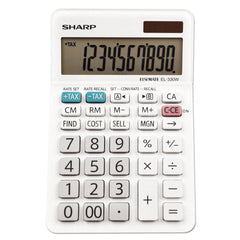 Victor - Calculators; Type: Desktop Calculator ; Type of Power: Battery; Solar ; Display Type: 10-Digit LCD ; Color: White ; Display Size: 18mm ; Width (Decimal Inch): 3.8100 - Exact Tooling