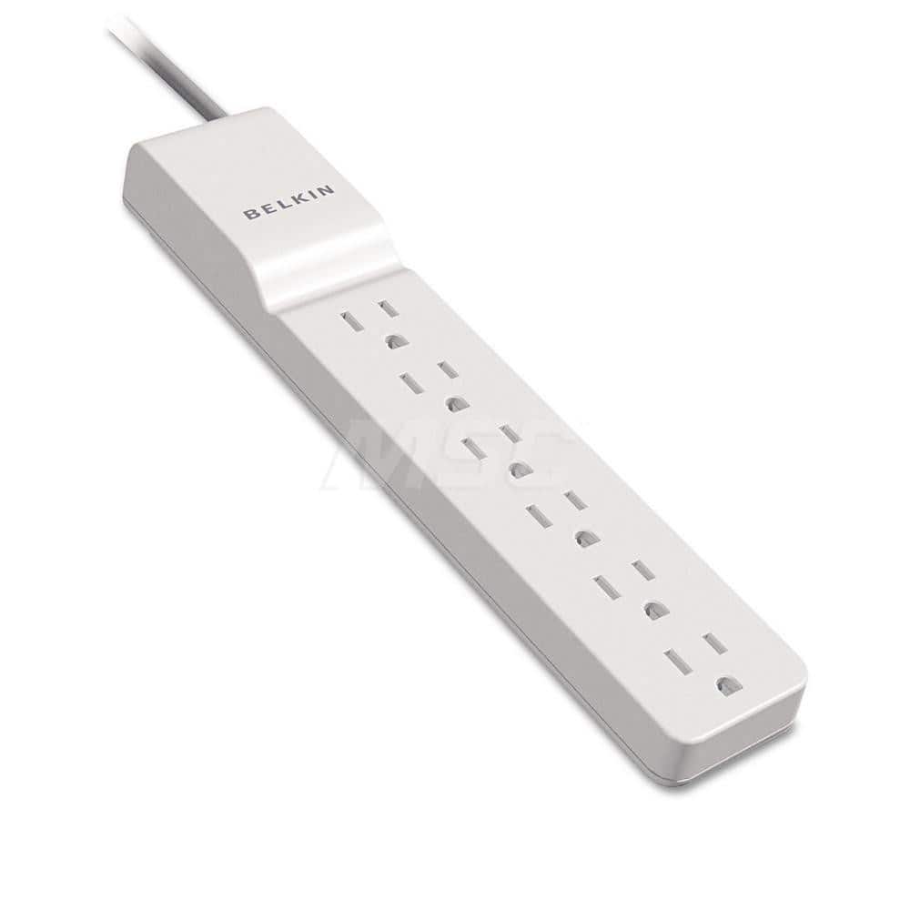 Belkin - Power Outlet Strips; Amperage: 15 ; Voltage: 125 ; Number of Outlets: 6 ; Material: Plastic ; Mounting Type: Floor ; Cord Length (Feet): 8 - Exact Tooling