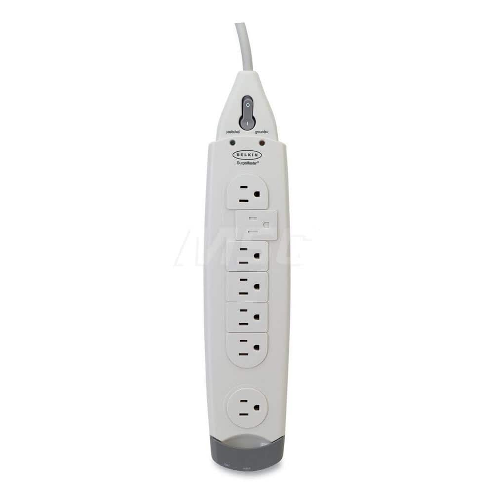 Belkin - Power Outlet Strips; Amperage: 15 ; Voltage: 125 ; Number of Outlets: 7 ; Material: Plastic ; Mounting Type: Floor ; Cord Length (Feet): 6 - Exact Tooling