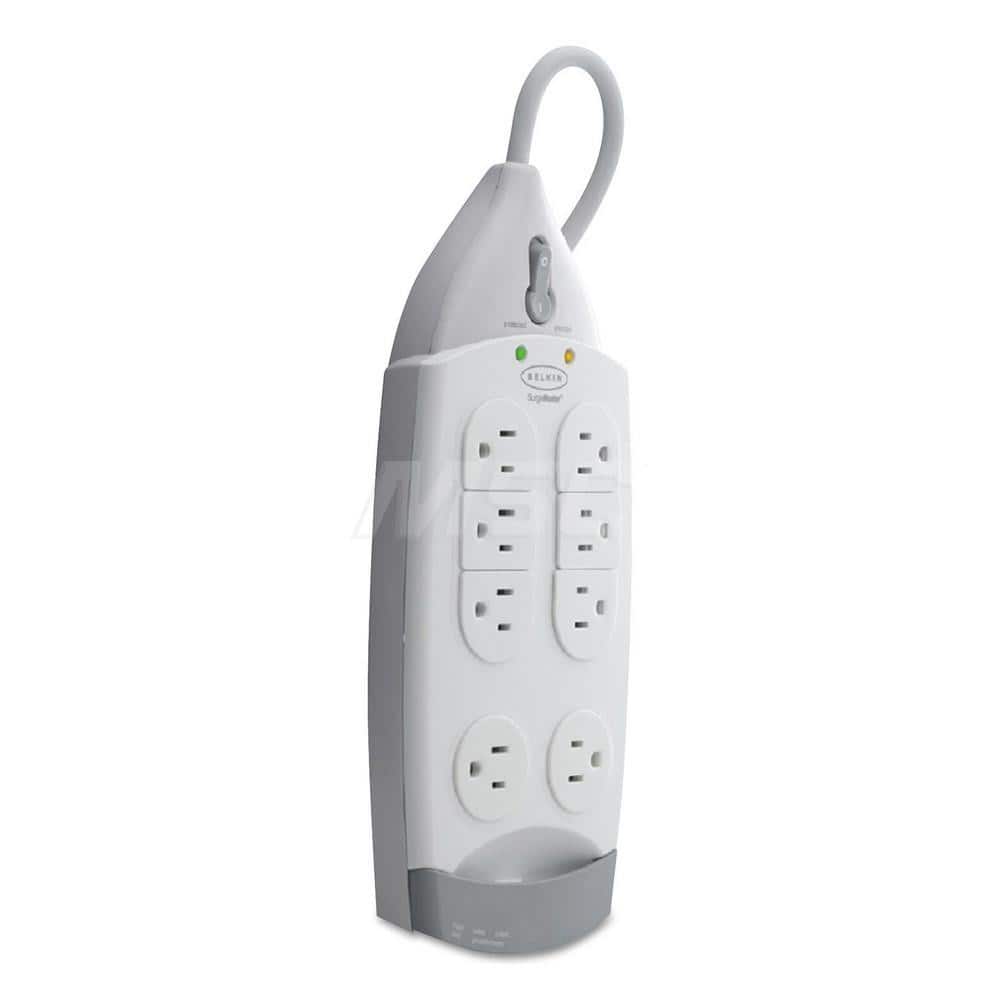 Belkin - Power Outlet Strips; Amperage: 15 ; Voltage: 125 ; Number of Outlets: 7 ; Material: Plastic ; Mounting Type: Floor ; Cord Length (Feet): 12 - Exact Tooling