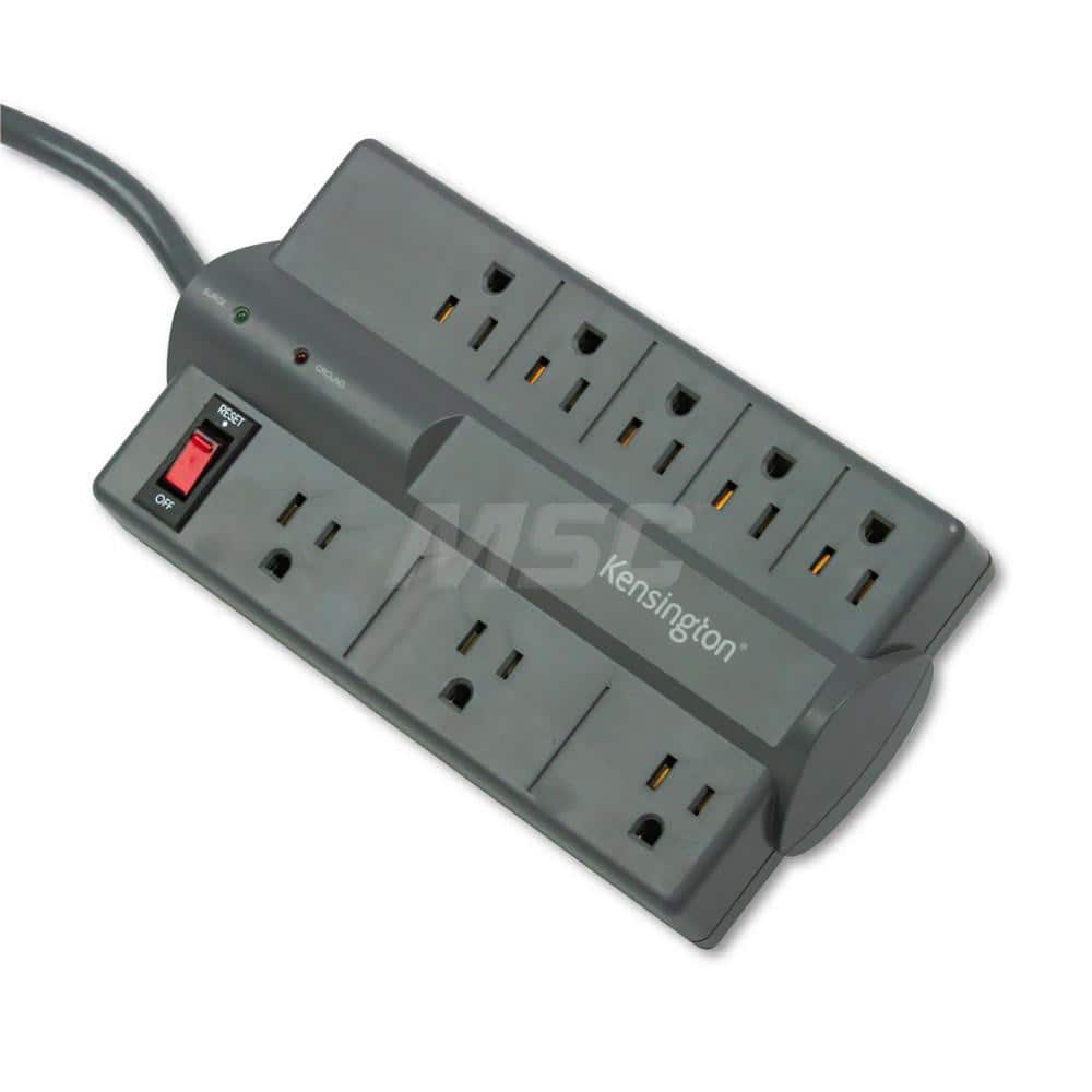 ACCO - Power Outlet Strips; Amperage: 15 ; Voltage: 120 ; Number of Outlets: 8 ; Material: ABS Plastic ; Mounting Type: Wall ; Cord Length (Feet): 6 - Exact Tooling