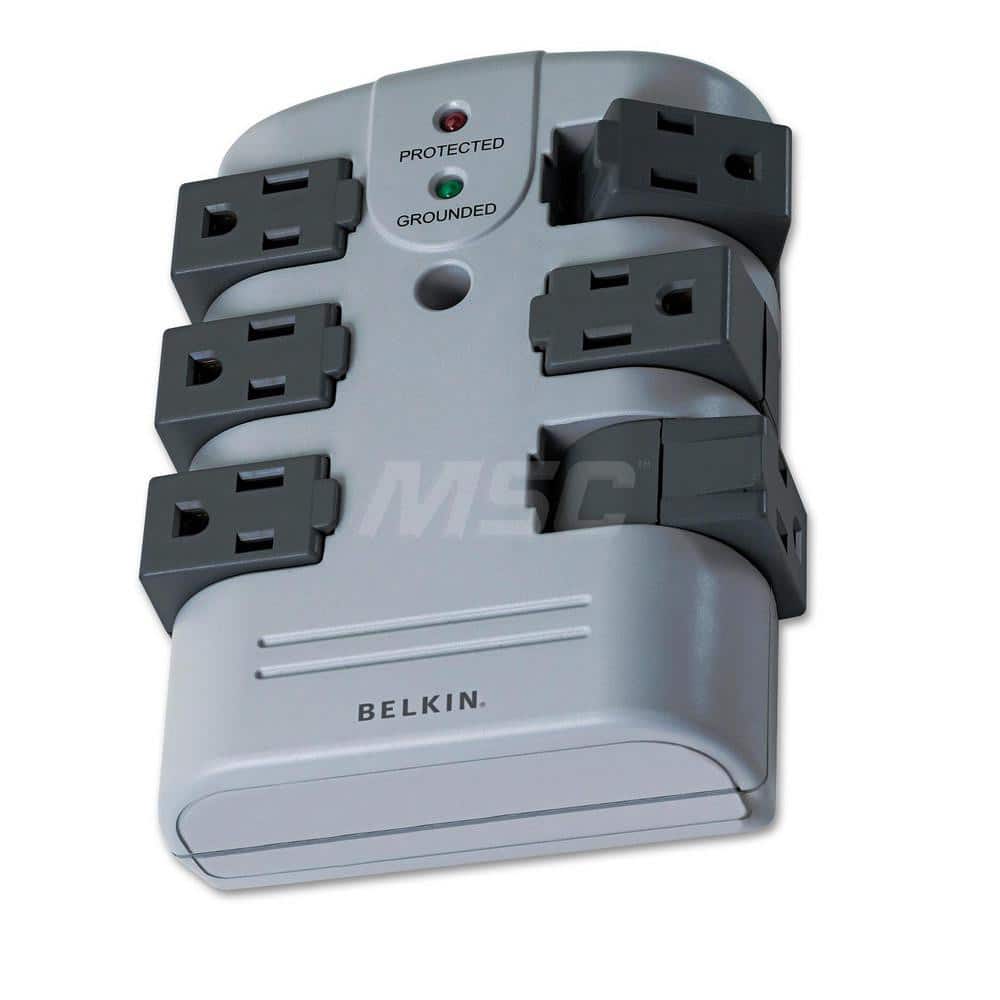 Belkin - Power Outlet Strips; Amperage: 15 ; Voltage: 125 ; Number of Outlets: 6 ; Material: Plastic ; Mounting Type: Floor ; Cord Length (Feet): 10 - Exact Tooling