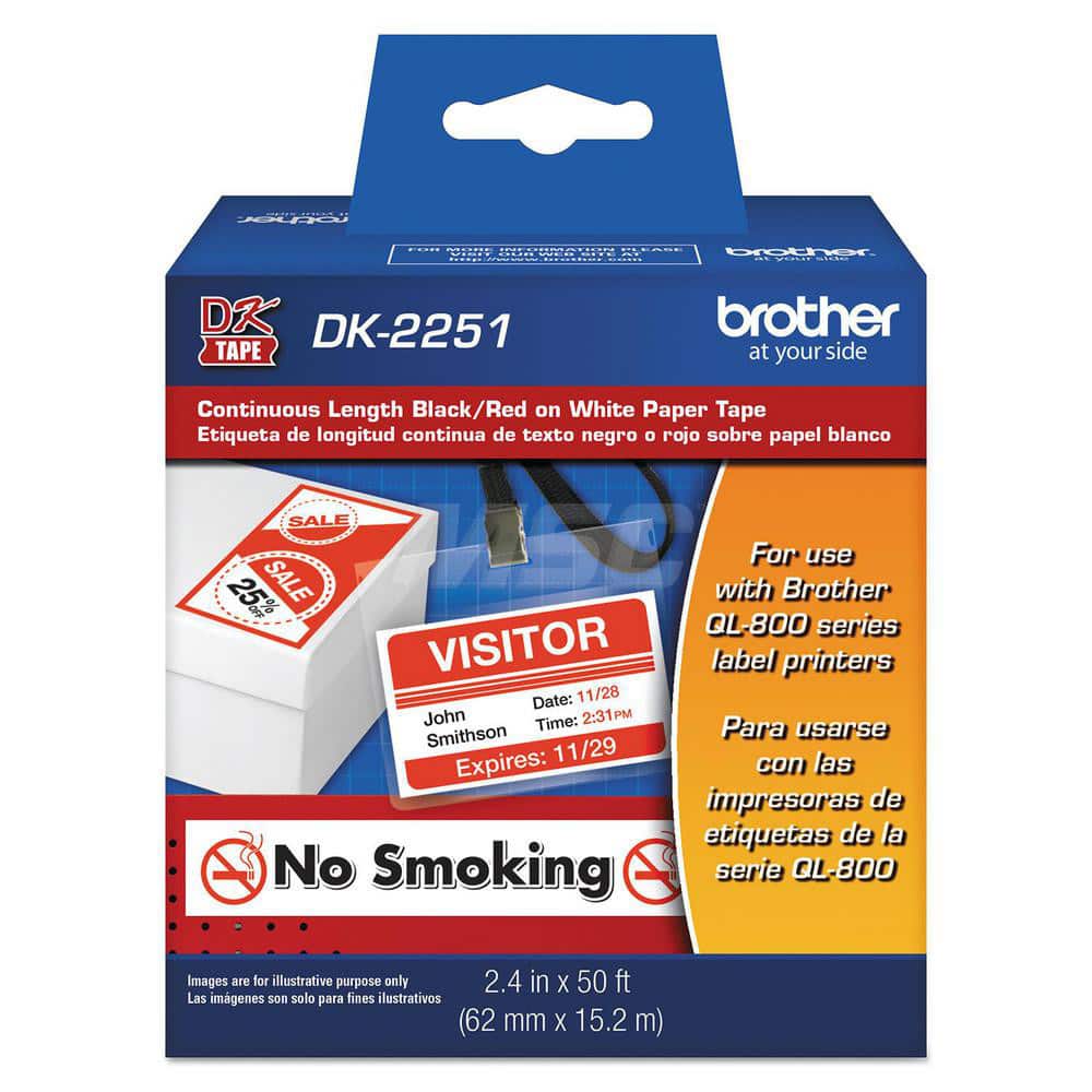 Brother - Office Machine Supplies & Accessories; Office Machine/Equipment Accessory Type: Label Tape ; For Use With: Brother QL800; QL810W; QL820NWB ; Color: Black; White - Exact Tooling