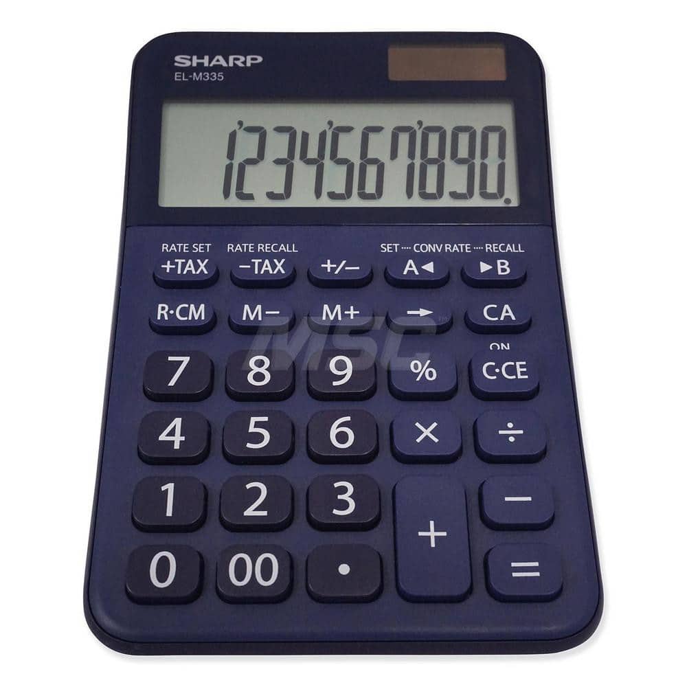 Victor - Calculators; Type: Desktop Calculator ; Type of Power: Solar/Battery ; Display Type: 10-Digit LCD ; Color: Dark Blue ; Display Size: 20mm ; Width (Decimal Inch): 3.8100 - Exact Tooling