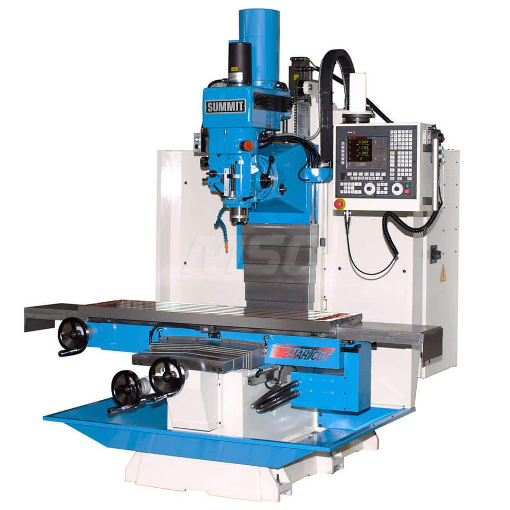 Summit - CNC Milling Machines; Spindle Speed Control: Electronic Variable Speed ; CNC Controller Brand: Fagor ; CNC Controller Model: 8055 CNC ; Table Length (Decimal Inch): 60.0000 ; Table Width (mm): 429.26 ; Table Width (Decimal Inch): 16.9000 - Exact Tooling