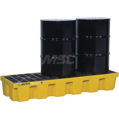 Justrite - Spill Pallets, Platforms, Sumps & Basins; Type: EcoPolyBlend? Spill Control Pallets ; Number of Drums: 3 ; Sump Capacity (Gal.): 75.00 ; Load Capacity (Lb.): 3700.000 ; Material: Polyethylene ; Height (Inch): 11.60 - Exact Tooling