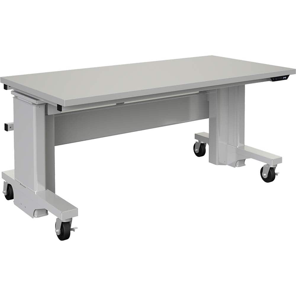 BOSTONtec - Mobile Work Benches; Type: Mobile Work Bench ; Length: 60 (Inch); Depth (Inch): 30 ; Height (Inch): 28 ; Maximum Height (Inch): 44 ; Top Material: Laminate - Exact Tooling