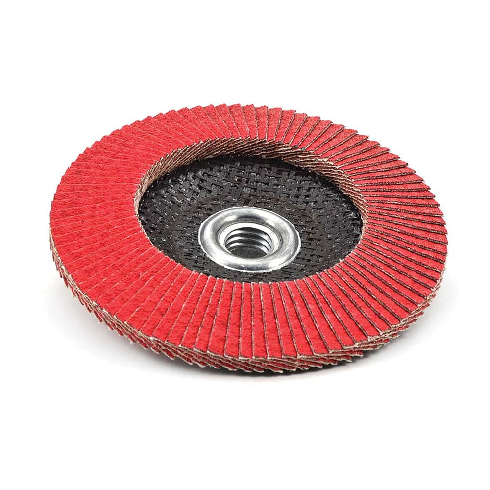 Superior Abrasives - Flap Discs; Abrasive Type: Coated ; Flap Disc Type: Type 29 ; Disc Diameter (Inch): 4-1/2 ; Abrasive Material: Ceramic ; Grit: 60 ; Attaching System: Threaded Hole - Exact Tooling