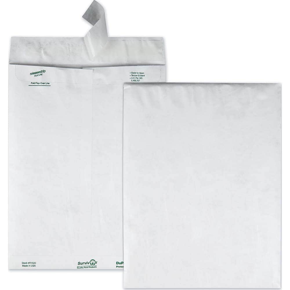 Survivor - Mailers, Sheets & Envelopes; Type: Catalog Envelope ; Style: Self Seal ; Width (Inch): 12-1/2 ; Length (Inch): 9-1/2 ; Box Quantity: 100 ; Size: 9.5 x 12.5 - Exact Tooling