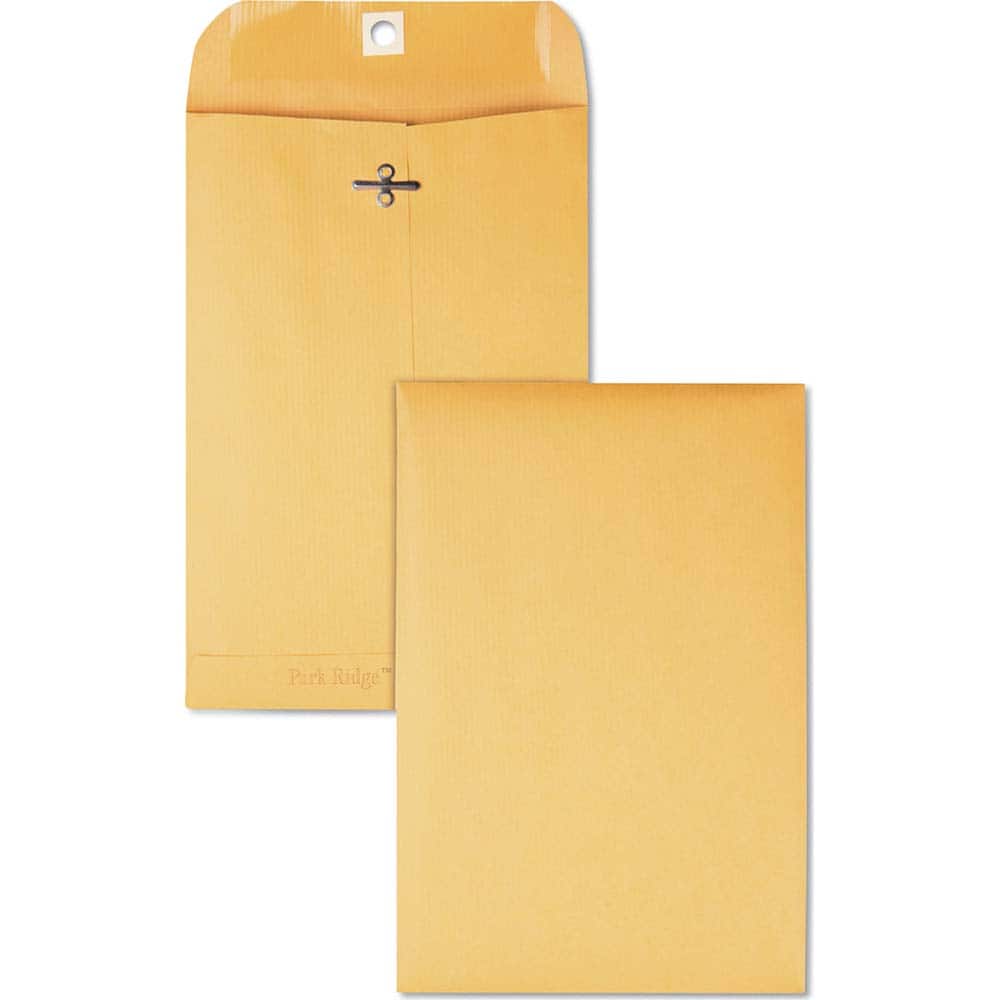 Quality Park - Mailers, Sheets & Envelopes; Type: Clasp Envelope ; Style: Clasp w/Gummed Flap ; Width (Inch): 9 ; Length (Inch): 6 ; Box Quantity: 100 ; Size: 6 x 9 - Exact Tooling
