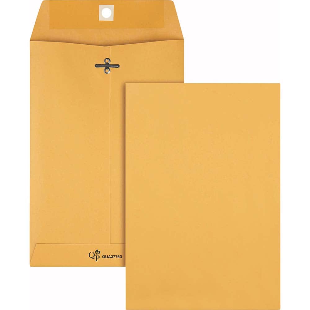 Quality Park - Mailers, Sheets & Envelopes; Type: Clasp Envelope ; Style: Clasp w/Gummed Flap ; Width (Inch): 9-1/2 ; Length (Inch): 6.5 ; Box Quantity: 100 ; Size: 6.5 x 9.5 - Exact Tooling