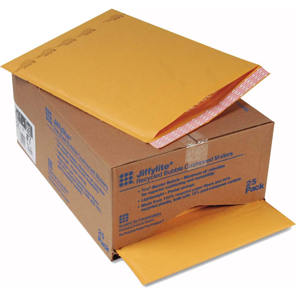 Sealed Air - Mailers, Sheets & Envelopes; Type: Bubble Mailer ; Style: Self Adhesive ; Width (Inch): 20 ; Length (Inch): 14-1/4 ; Box Quantity: 25 ; Size: 14.25 x 20 - Exact Tooling