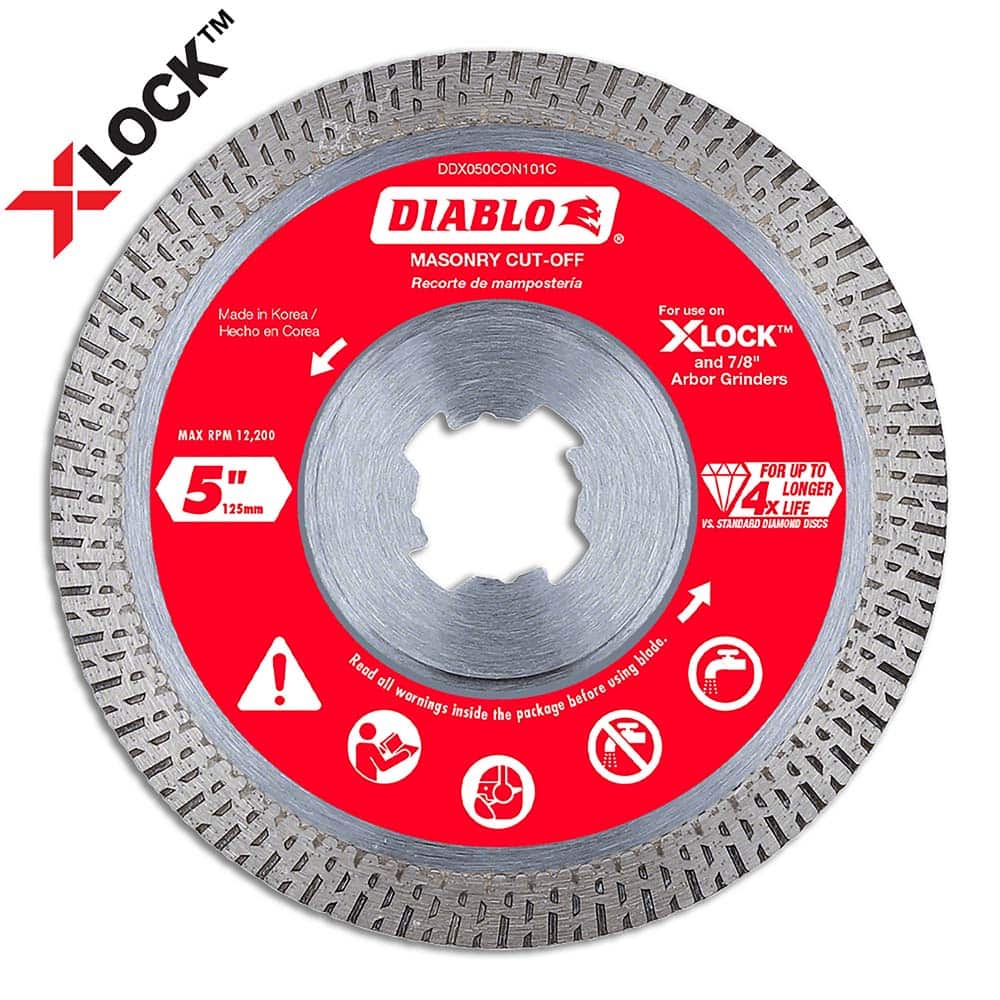 Freud - Wet & Dry-Cut Saw Blades; Blade Diameter (Inch): 5 ; Blade Material: Diamond-Tipped ; Arbor Style: X-LOCK ; Arbor Hole Diameter (Inch): 7/8 ; Arbor Hole Diameter (Decimal Inch): 7/8 ; Application: Cutting Masonry - Exact Tooling