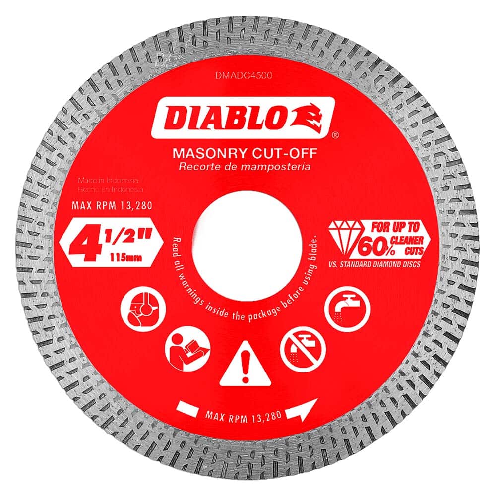 Freud - Wet & Dry-Cut Saw Blades; Blade Diameter (Inch): 4-1/2 ; Blade Material: Diamond-Tipped ; Arbor Style: Standard Round ; Arbor Hole Diameter (Inch): 0.7874; 5/8; 7/8 ; Arbor Hole Diameter (Decimal Inch): 0.7874; 5/8; 7/8 ; Application: Cutting Mas - Exact Tooling