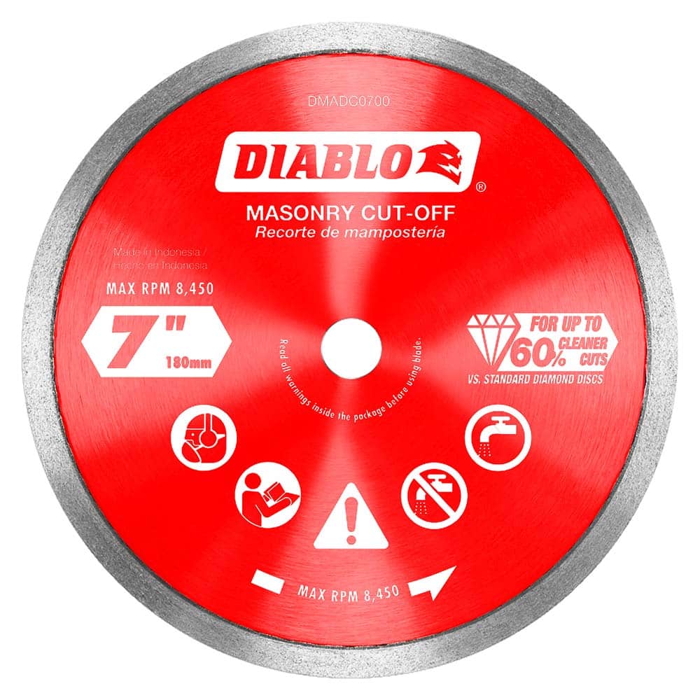 Freud - Wet & Dry-Cut Saw Blades; Blade Diameter (Inch): 7 ; Blade Material: Diamond-Tipped ; Arbor Style: Standard Round ; Arbor Hole Diameter (Inch): 5/8" ; Arbor Hole Diameter (Decimal Inch): 5/8" ; Application: Cutting Masonry - Exact Tooling