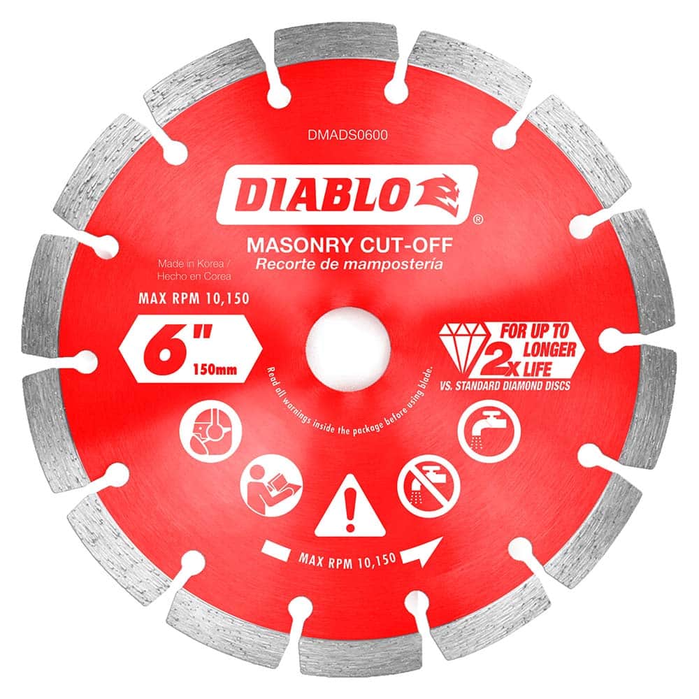 Freud - Wet & Dry-Cut Saw Blades; Blade Diameter (Inch): 6 ; Blade Material: Diamond-Tipped ; Arbor Style: Standard Round ; Arbor Hole Diameter (Inch): 5/8; 7/8 ; Arbor Hole Diameter (Decimal Inch): 5/8; 7/8 ; Application: Cutting Masonry - Exact Tooling