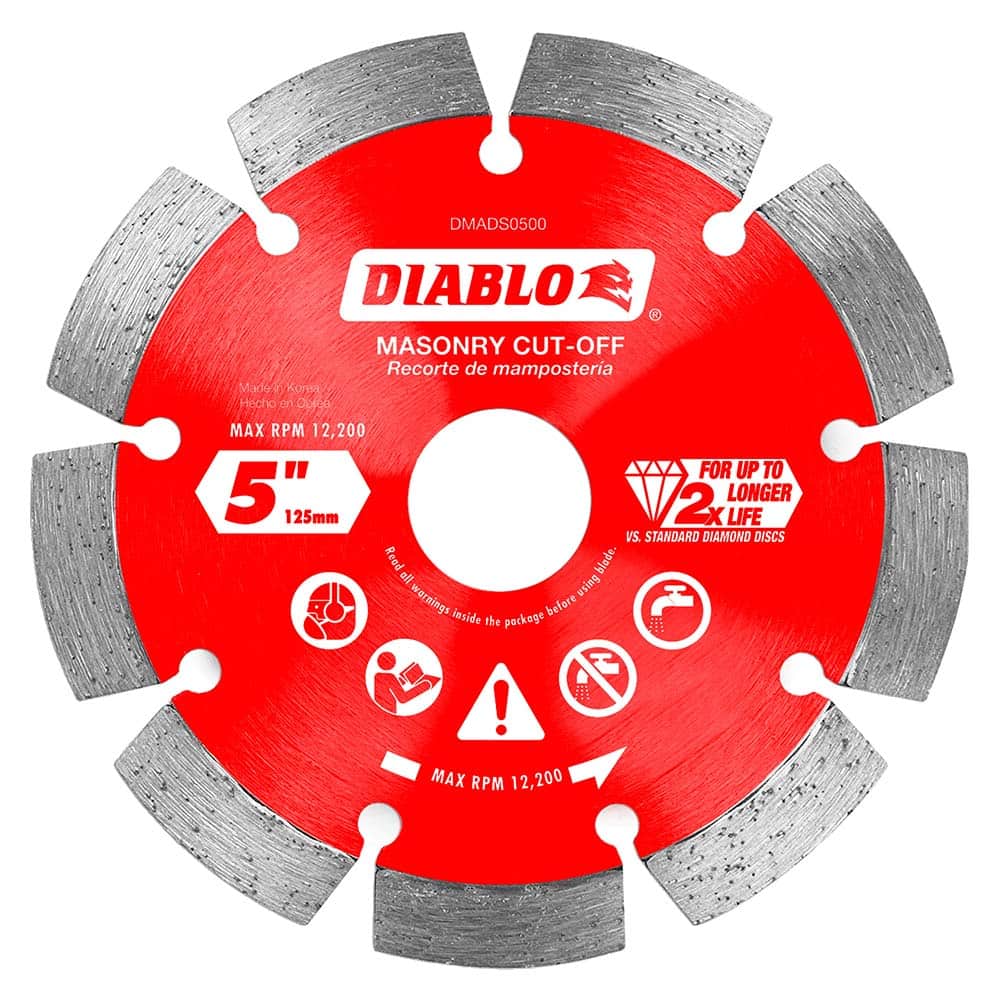 Freud - Wet & Dry-Cut Saw Blades; Blade Diameter (Inch): 5 ; Blade Material: Diamond-Tipped ; Arbor Style: Standard Round ; Arbor Hole Diameter (Inch): 0.7874; 5/8; 7/8 ; Arbor Hole Diameter (Decimal Inch): 0.7874; 5/8; 7/8 ; Application: Cutting Masonry - Exact Tooling